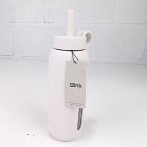 Bink 21 oz Day Bottle W/Straw Cap - Bone - Borosilicate Glass